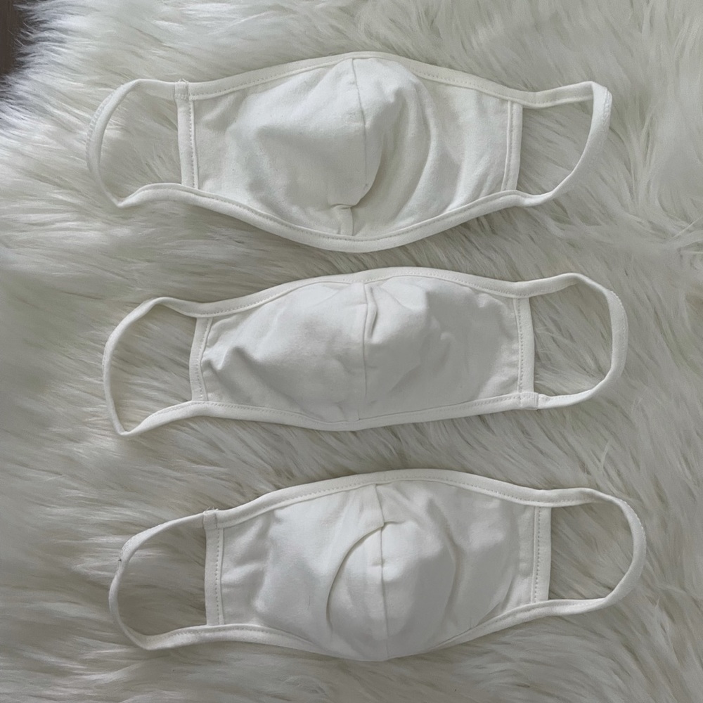 3 Pack of kids white masks